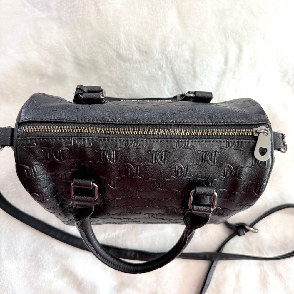 Juicy couture Black faux leather crossbody heartless shoulder/handbag chain stra - Picture 8 of 9
